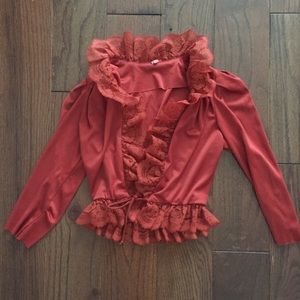 Orange Vintage crop blouse